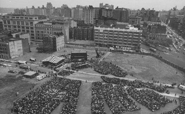 At the groundbreaking for Lincoln Center, May 1959.